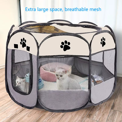 Foldable Cats, Dog Kennels, Cats, Dogs, Delivery Rooms, Pets, Octagonal Cages, Breathable Fences, Tents, Claw-Resistant